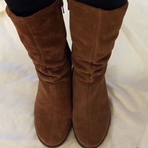 Strickly Comfort leather Suede wedge boots